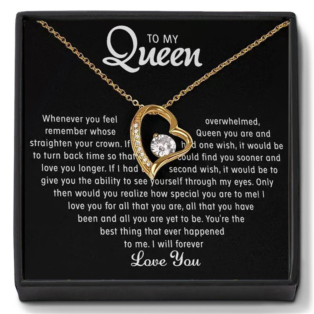 Hollow out heart-shaped necklace gift box for women