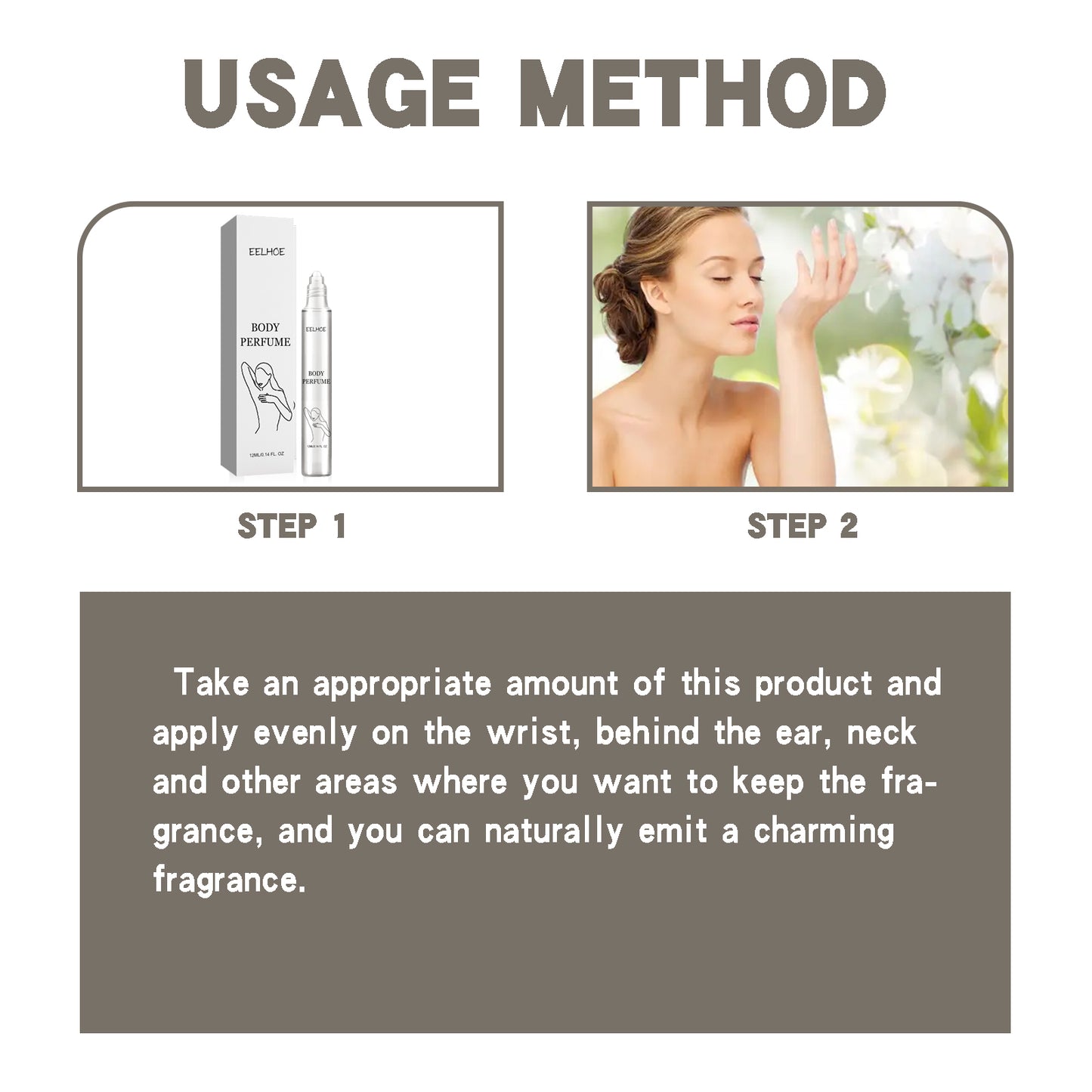 EELHOE Body Perfume Lightening Underarm Odors Natural Fresh Long-Lasting Light Fragrance Keep Fragrance Dating Perfume