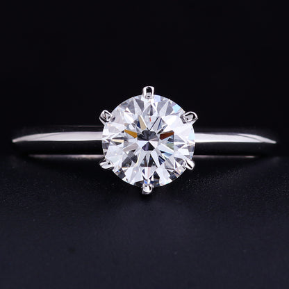 Cultured Diamond Ring, Elegant Diamond Engagement Ring, Non-Tarnishing 18K Gold Lab-Grown Diamond Ring