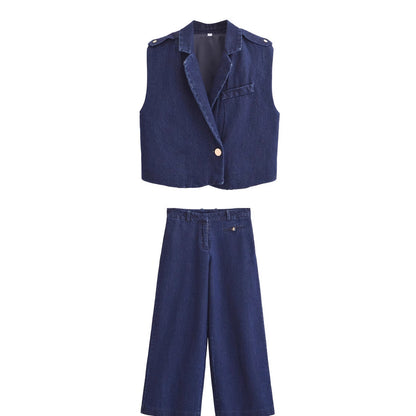 Cowboy suit vest vest+jeans suit for women
