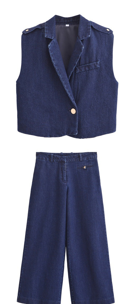 Cowboy suit vest vest+jeans suit for women