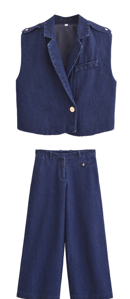Cowboy suit vest vest+jeans suit for women