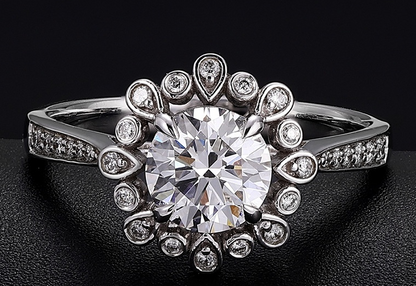 Cultured Diamond Ring, Elegant Diamond Engagement Ring, Non-Tarnishing 18K Gold Lab-Grown Diamond Ring