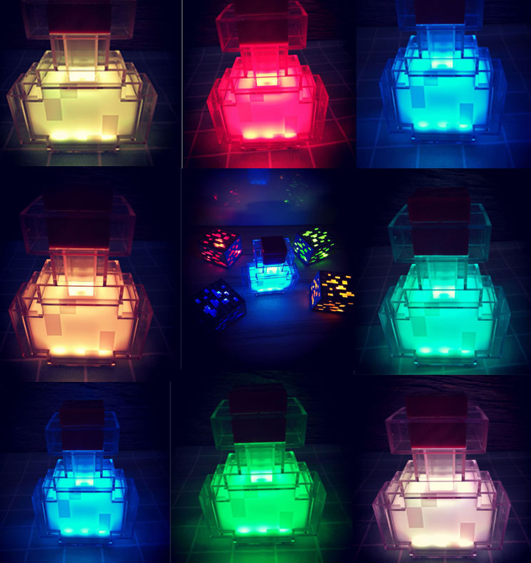 Minecraft surrounding diamond ore lamp color changing potion bottle gift night light