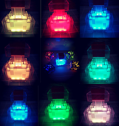 Minecraft surrounding diamond ore lamp color changing potion bottle gift night light