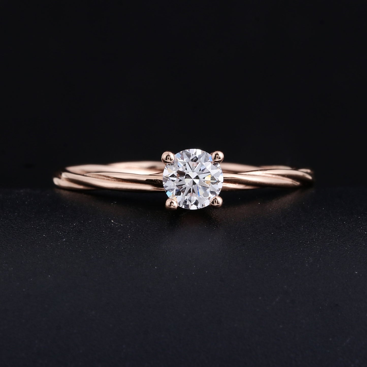 Cultured Diamond Ring, Elegant Diamond Engagement Ring, Non-Tarnishing 18K Gold Lab-Grown Diamond Ring