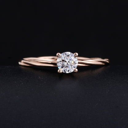 Cultured Diamond Ring, Elegant Diamond Engagement Ring, Non-Tarnishing 18K Gold Lab-Grown Diamond Ring