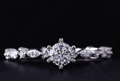 Cultured Diamond Ring, Elegant Diamond Engagement Ring, Non-Tarnishing 18K Gold Lab-Grown Diamond Ring